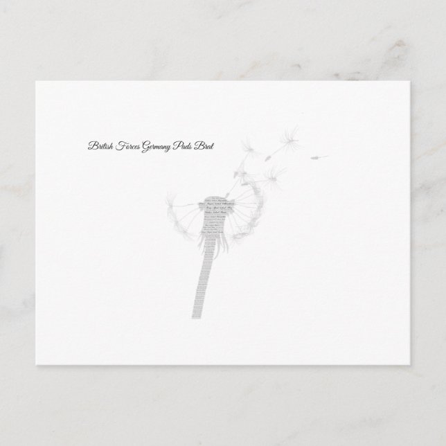 Carte postale Brat des forces britanniques (Devant)