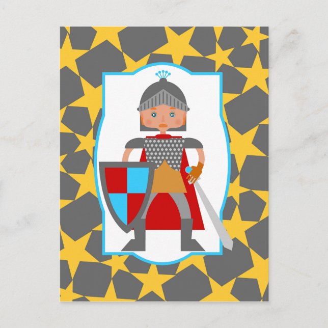 Carte Postale Brave Knight Boy fête d'anniversaire (Devant)