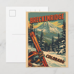 Carte Postale Breckenridge vintage Colorado Montagne Rocheuse