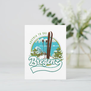 Carte Postale Bregenz autriche pour skier logo