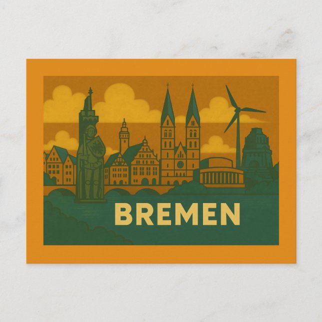 Carte Postale Brême Allemagne Art de ville (Devant)