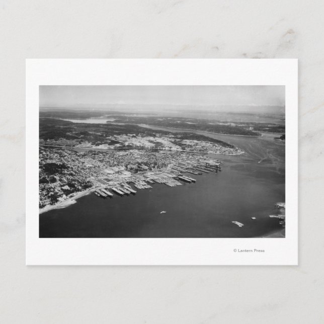 Carte Postale Bremerton, WA - Vue aérienne de la ville (Devant)
