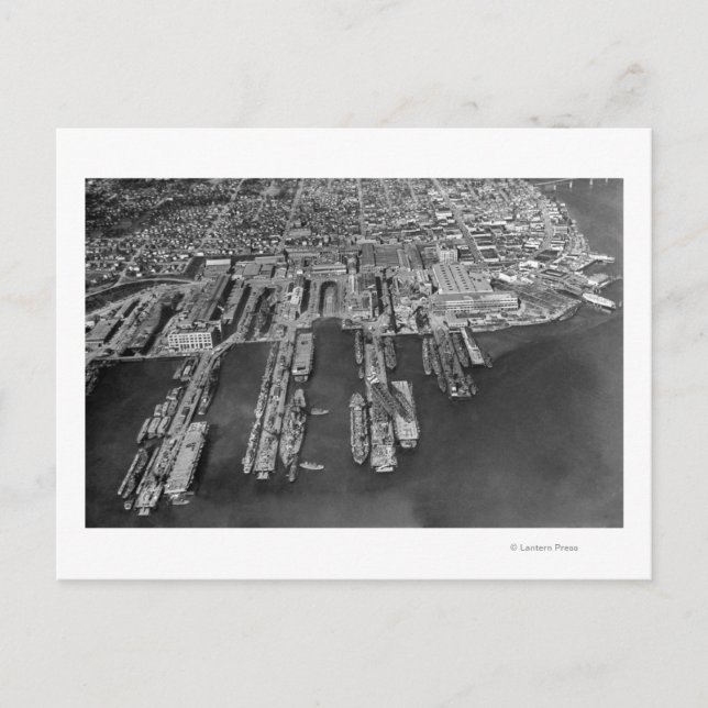 Carte Postale Bremerton, WA Vue aérienne des quais de la Marine (Devant)