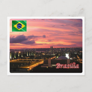 Carte Postale Brésil - Brasilia par nuit -
