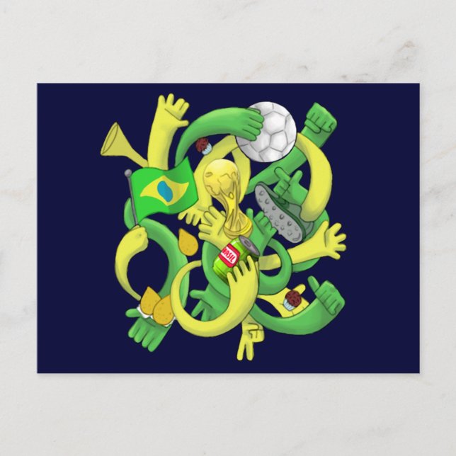 Carte Postale Brésil Brésil culture de football cadeaux (Devant)