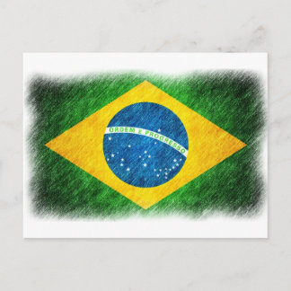 Carte Postale Brésil_Drapeau_Crayon_Peinture