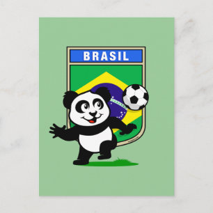 Carte Postale Brésil Panda de football