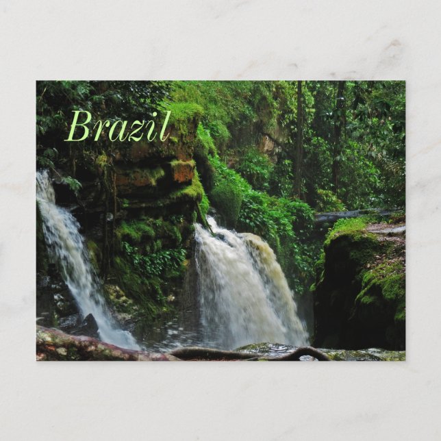 Carte postale Brésil Rainforest Waterfall (Devant)