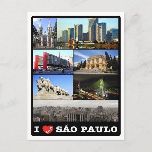 Carte Postale Brésil - Sao Paulo - I Love - (Devant)