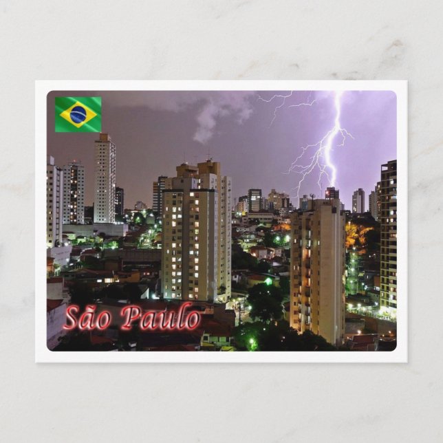 Carte Postale Brésil - Sao Paulo - Tempête - (Devant)