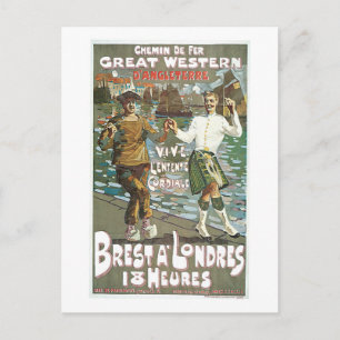 Carte Postale Brest á Londres 18 heurs