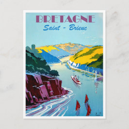 Carte Postale Bretagne, panorama, Saint Brieuc, voiliers