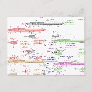 Carte Postale brevet plume