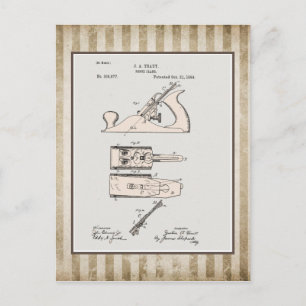 Carte Postale Brevet vintage du plan de travail du bois