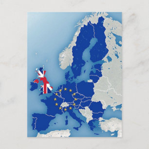 CARTE POSTALE BREXIT D'ANGLETERRE