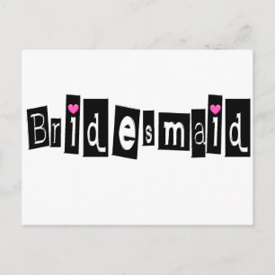 Carte Postale Bridesmaid (Sq Blk)