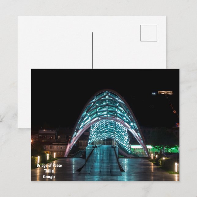 Carte Postale Bridge of Peace, Tbilisi, Géorgie (Devant / Derrière)