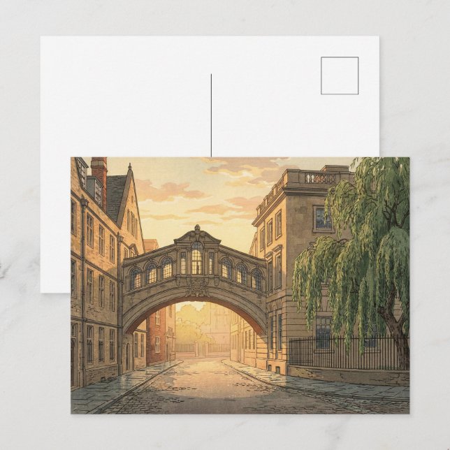 Carte Postale Bridge of Sighs in Oxford University (Devant / Derrière)