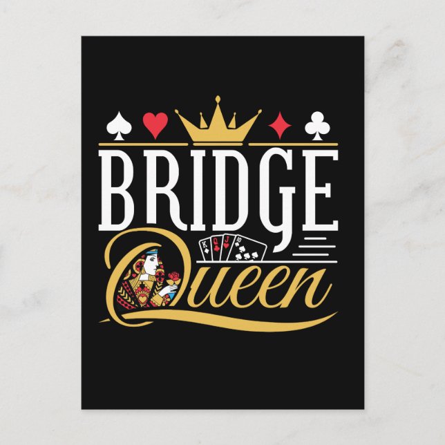 Carte Postale Bridge Queen Card Game Women (Devant)
