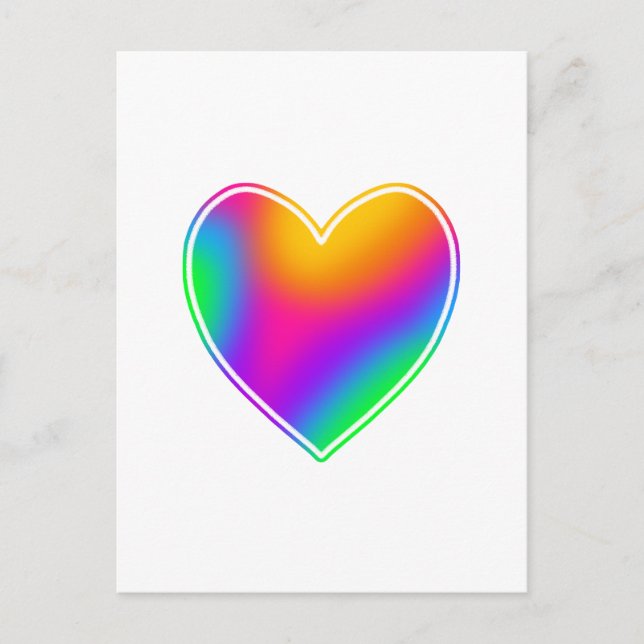 Carte Postale Bright Rainbow Heart Blank (Devant)