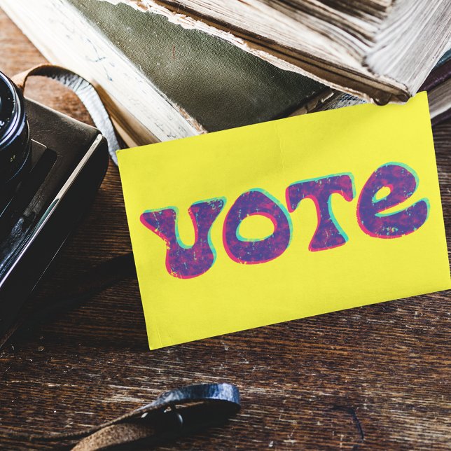 Carte Postale Bright Retro Style VOTE Slogan personnalisé (Créateur téléchargé)