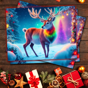 Carte Postale Bright Rudolph cerf Joyeux Noël vacances mignonnes