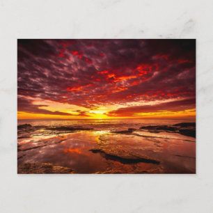 Carte Postale Brillant Soleil Tropical Lumière Rocky Shore Mer