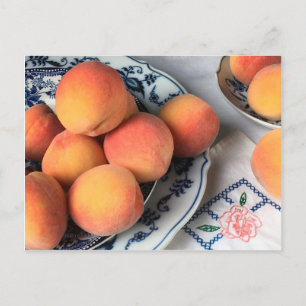 Carte postale brillante : Pêches et Antique Chine