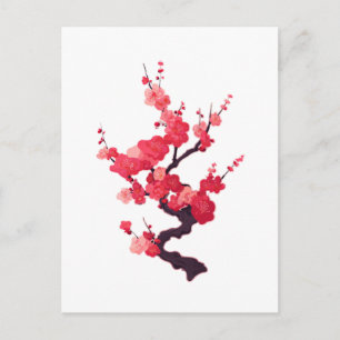 Carte Postale Brin de cerisier japonais rose délicat