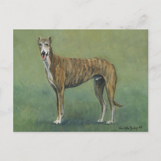 Carte postale "Brindle Greyhound" (Devant)