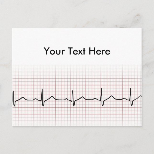 Carte Postale Brise cardiaque EKG sur papier graphique, pouls Ph (Devant)