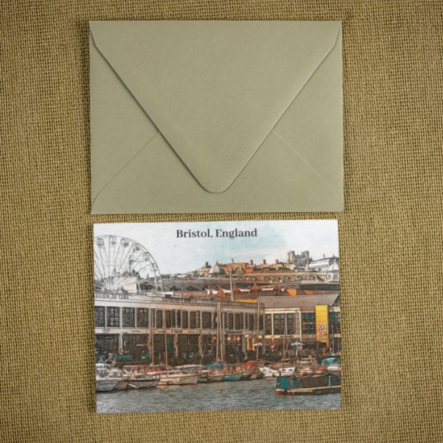 Carte Postale Bristol Angleterre UK Panorama (bristol england vintage travel postcard)