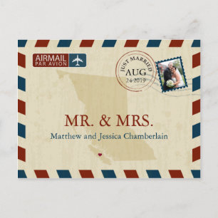 Carte Postale British Columbia Airmail   Merci Mariage
