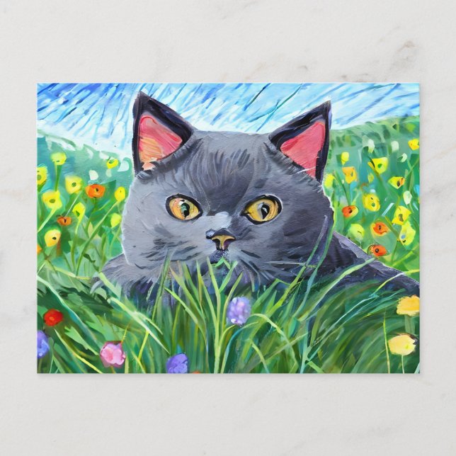 Carte Postale British Shorthair Cat Art (Devant)