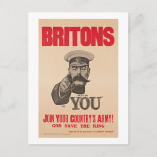Carte Postale Britons Lord Kitchener veut vous propagande de la 