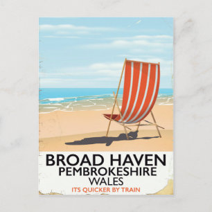 Carte Postale Broad Haven, Pembrokeshire, pays de Galles bord de