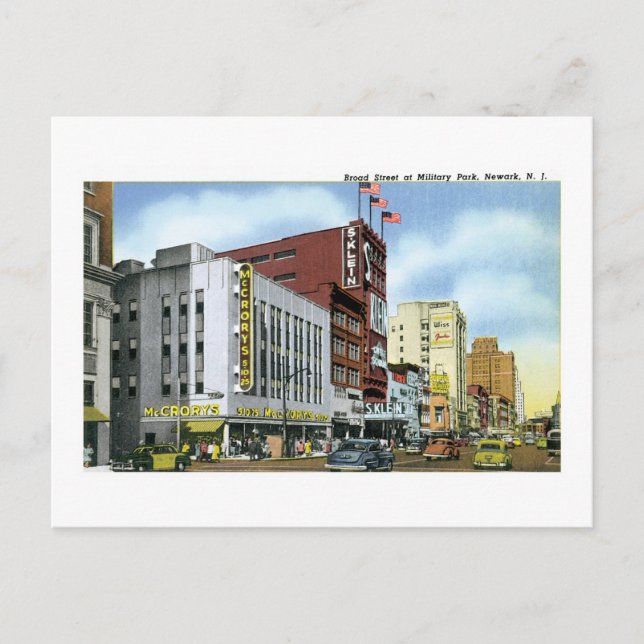 Carte Postale Broad Street, Newark, NJ (Devant)