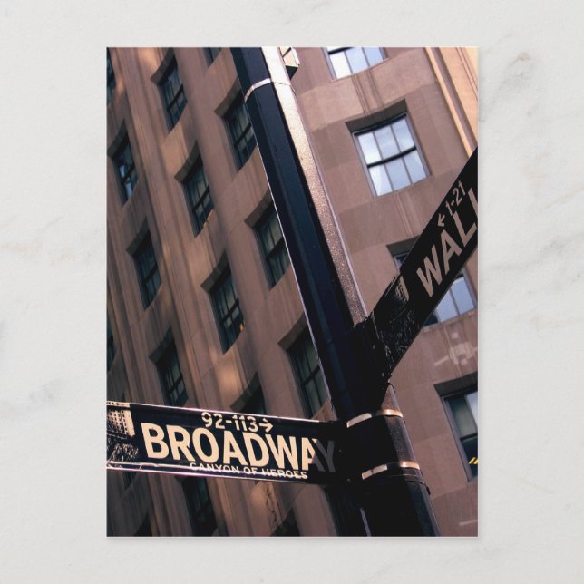 Carte Postale Broadway/Wallstreet (Devant)