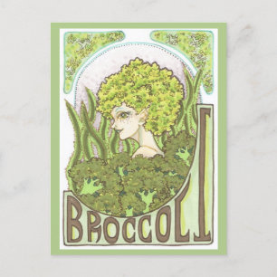 Carte Postale Broccoli Imaginaire Art nouveau Portrait Imprimer