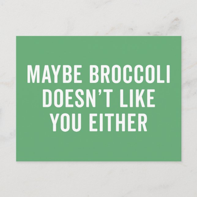 Carte Postale Broccoli n'aime pas que vous citiez drôle (Devant)