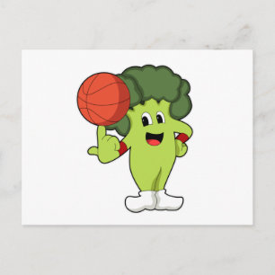 Carte Postale Brocolis aux Sports de Basket-ball