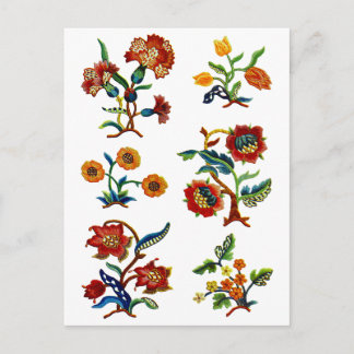 Carte Postale Broderie Castlemane Jacobean