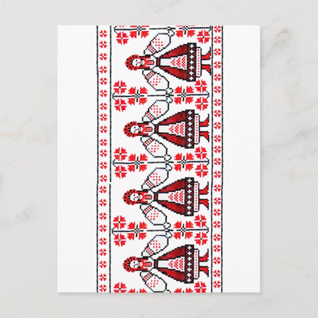 Carte Postale Broderie ukrainienne traditionnelle filles ukraini (Devant)