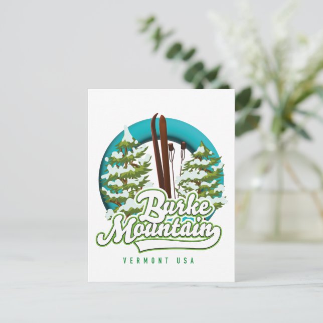 Carte Postale Bromley Mountain Pérou Vermont US logo du ski Cart (Debout devant)