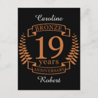 Bronze anniversaire traditionnel mariage 19 ans