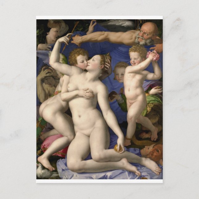 Carte Postale Bronzino : Vénus, Cupidon, Folie et Temps (Devant)