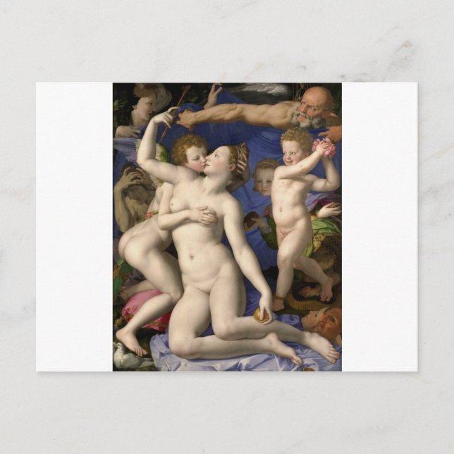 Carte Postale Bronzino : Vénus, Cupidon, Folie et Temps (Devant)