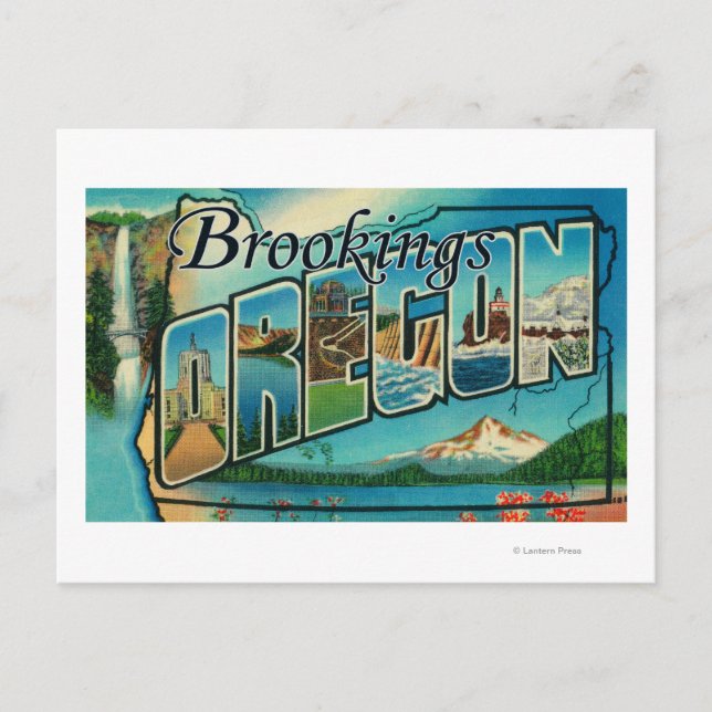Carte Postale Brookings, Oregon - Scènes de grandes lettres (Devant)
