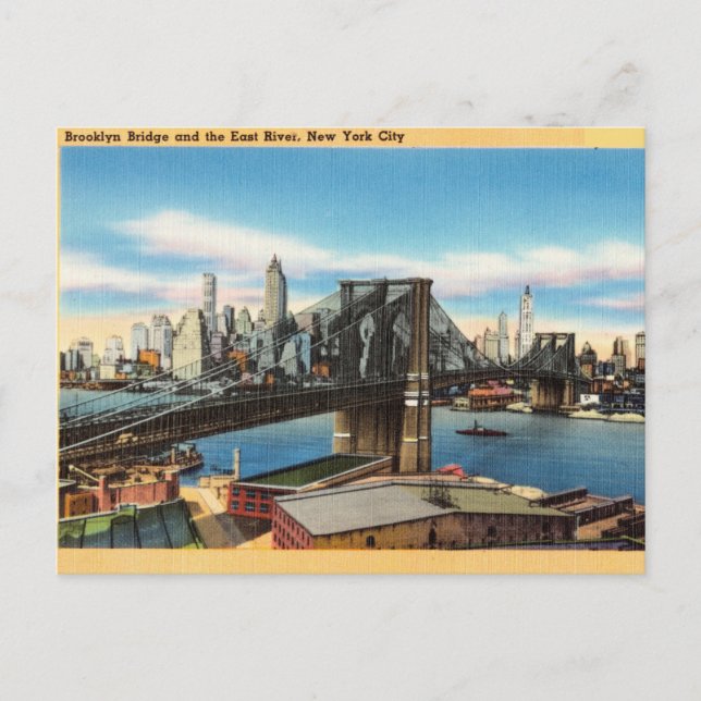 Carte Postale Brooklyn Bridge et East River, New York City, New  (Devant)