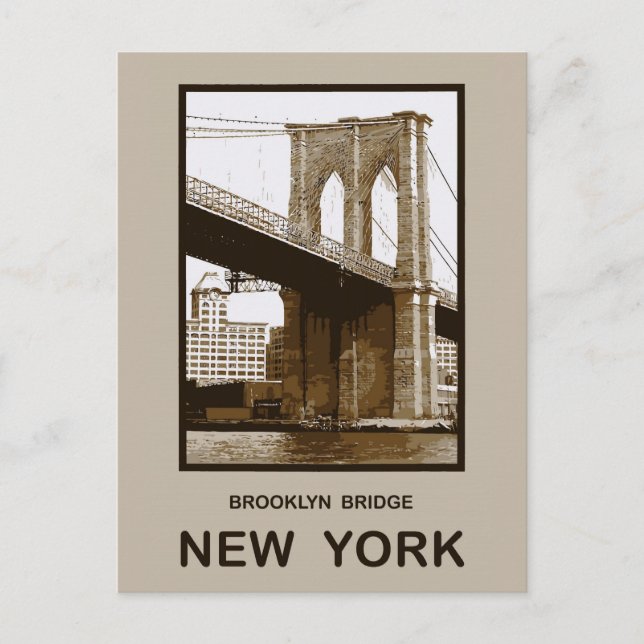 Carte Postale Brooklyn Bridge New York (Devant)